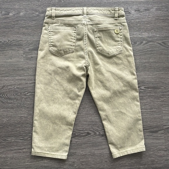 Sz8 Michael Kors Izzy Cropped Skinny Denim in a faded Olive Green. EUC - Picture 4 of 8
